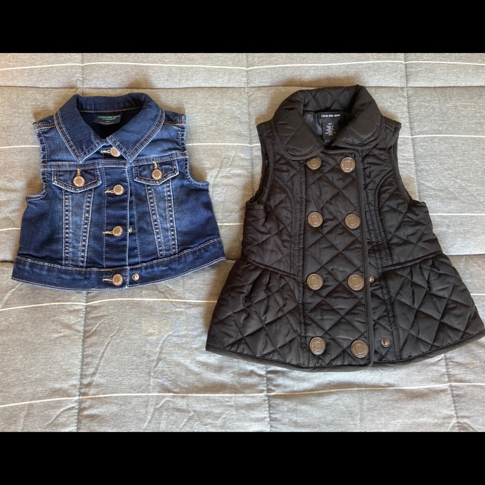 Two toddler vests